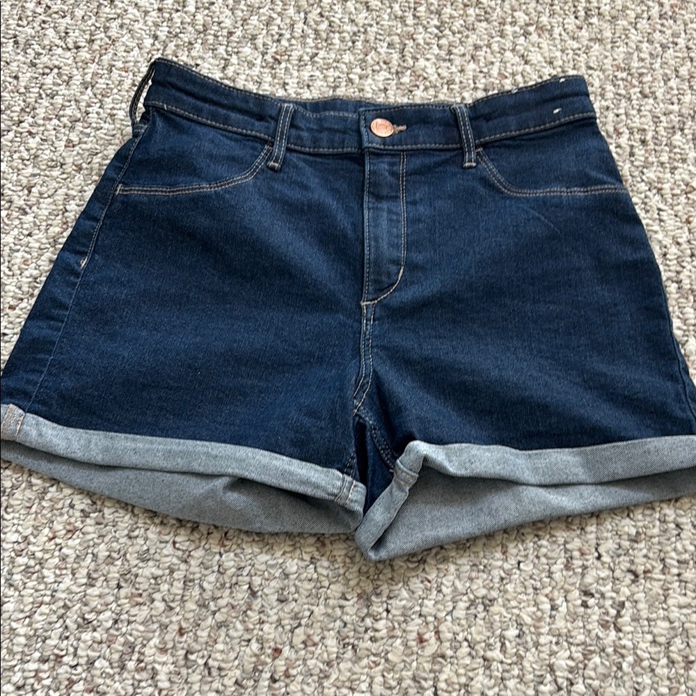 H&M Blue Denim Shorts with Rolled Hem